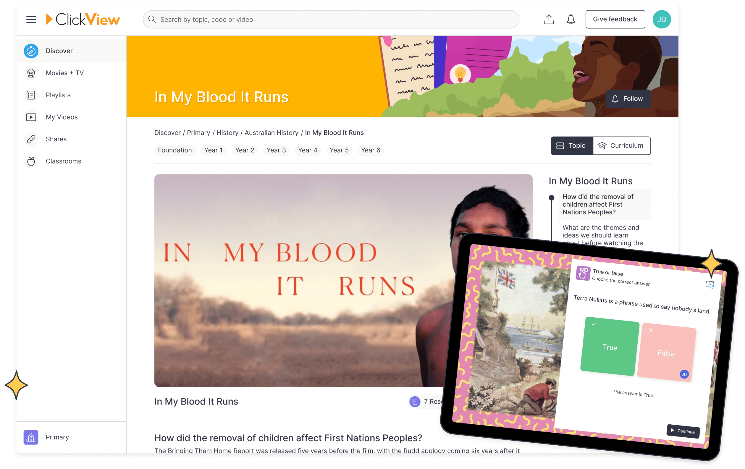 ClickView share screen on various devices