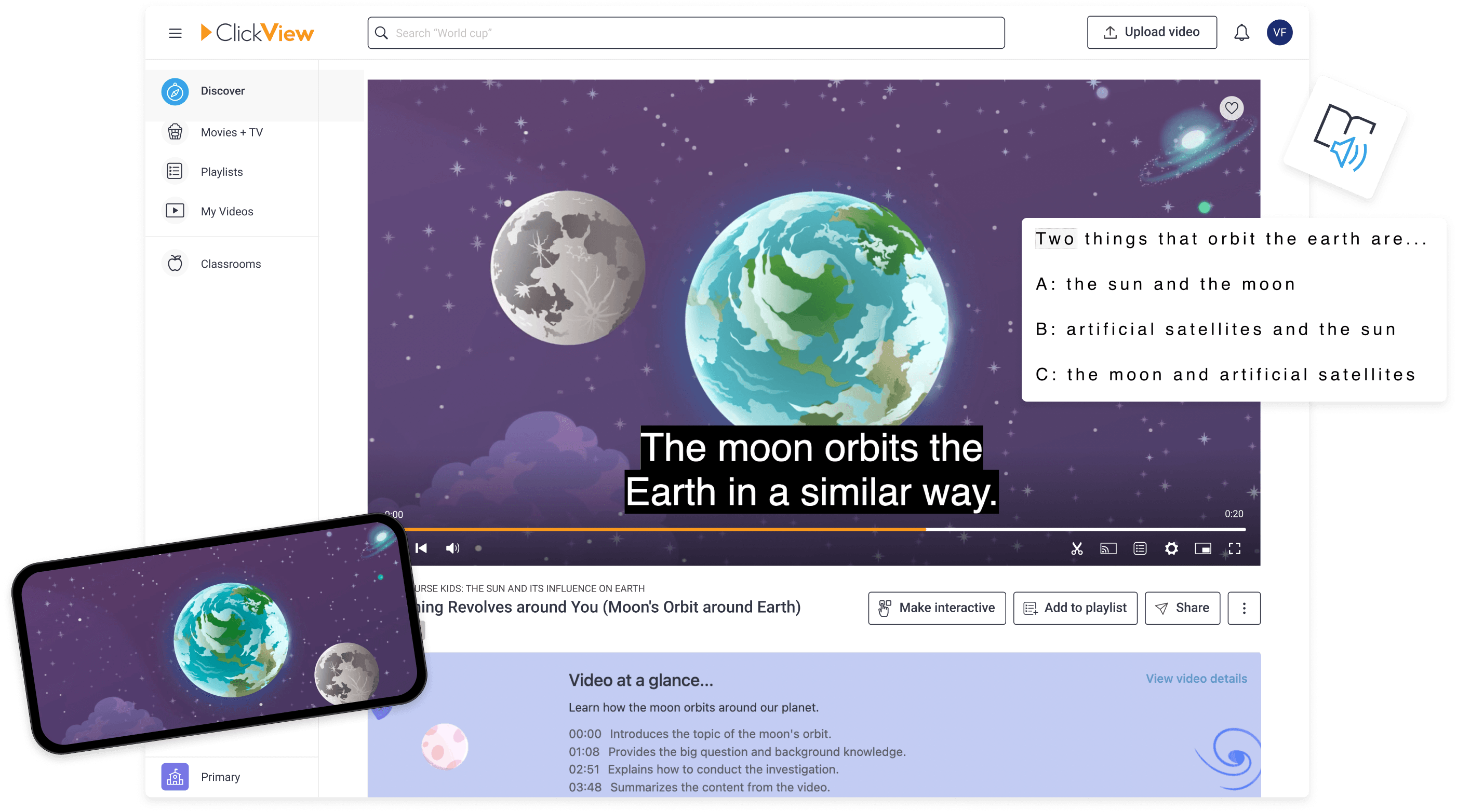 Accessibility features in ClickView