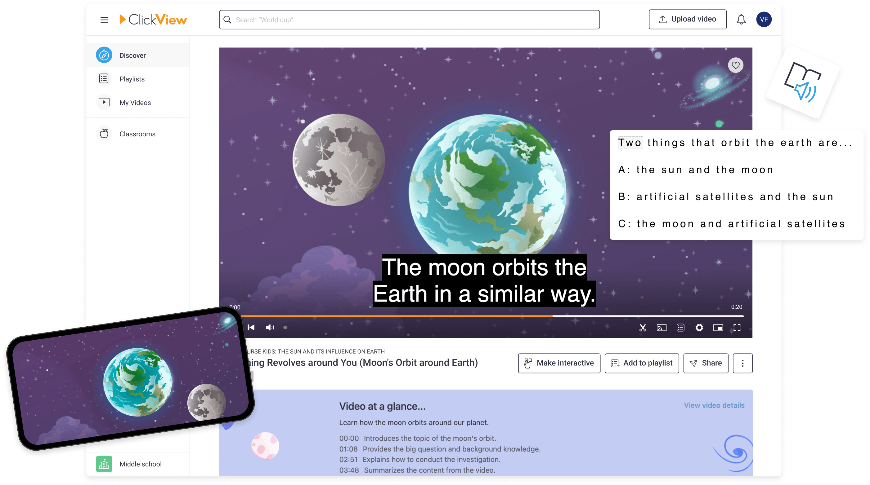 Accessibility features in ClickView