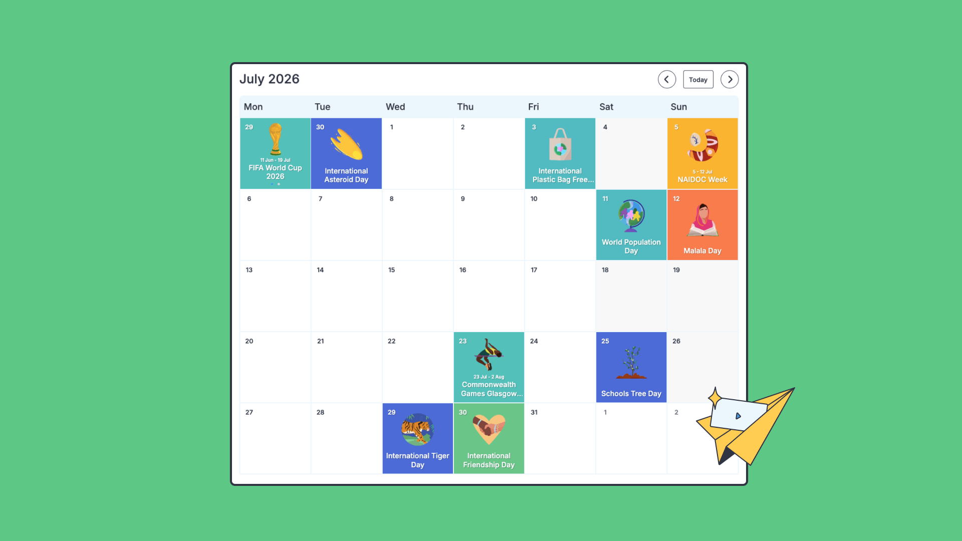 July calendar