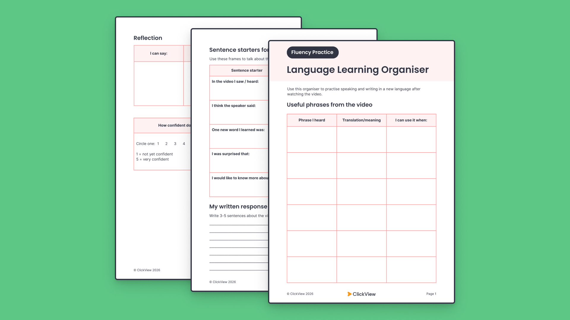 learning language organiser