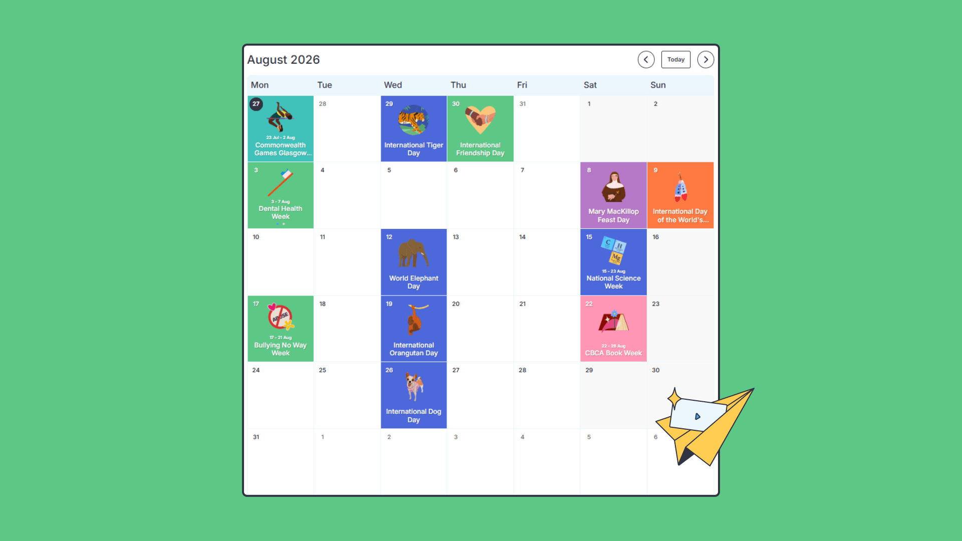 August calendar