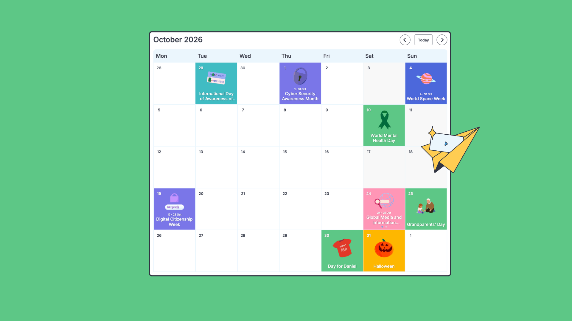 AU October Calendar 2026