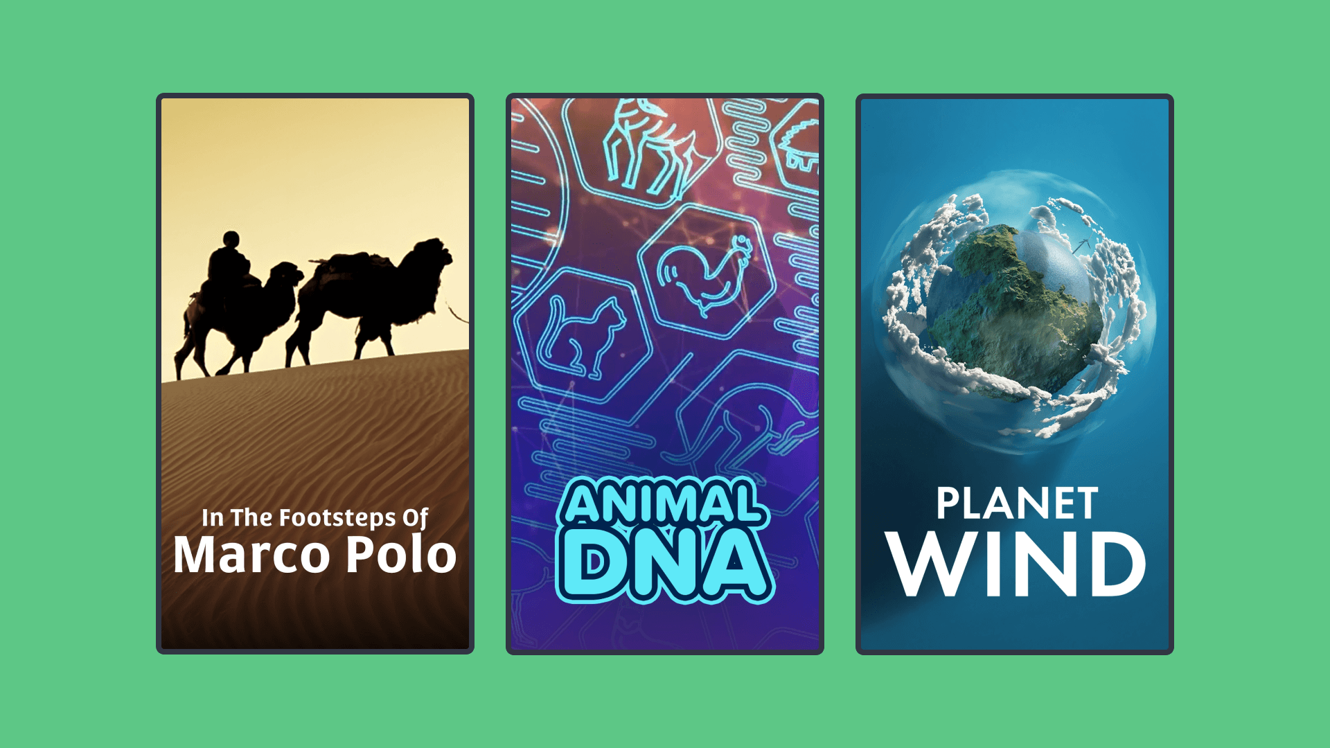 Three rectangle cover design images