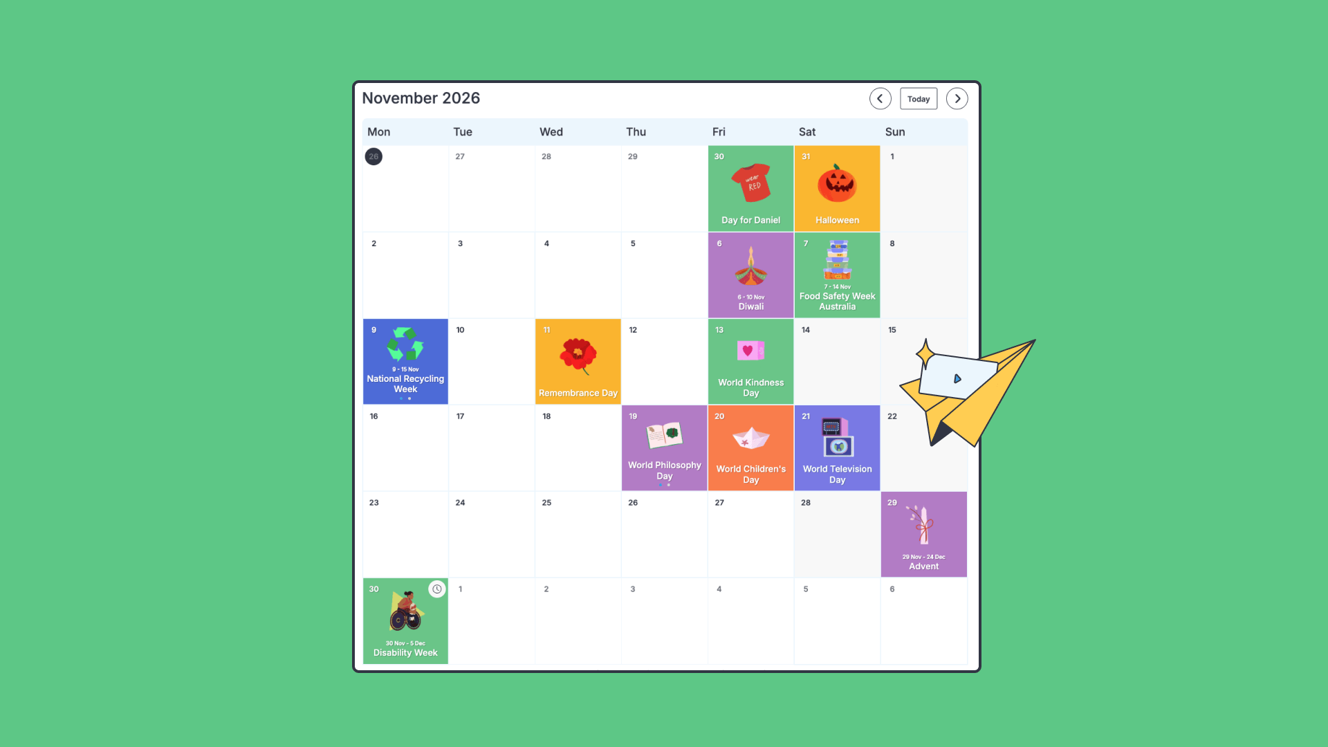 November Calendar 2026