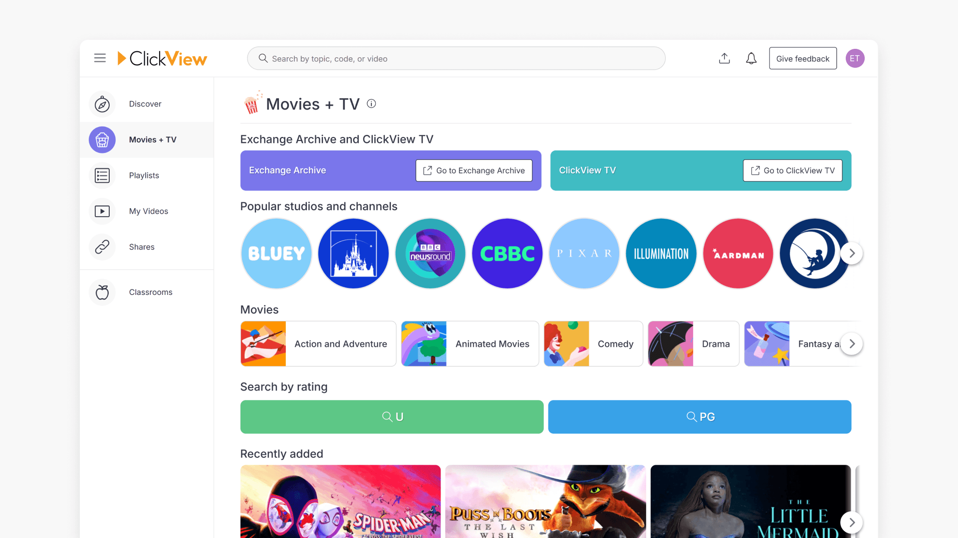 ClickView Movies and TV hero
