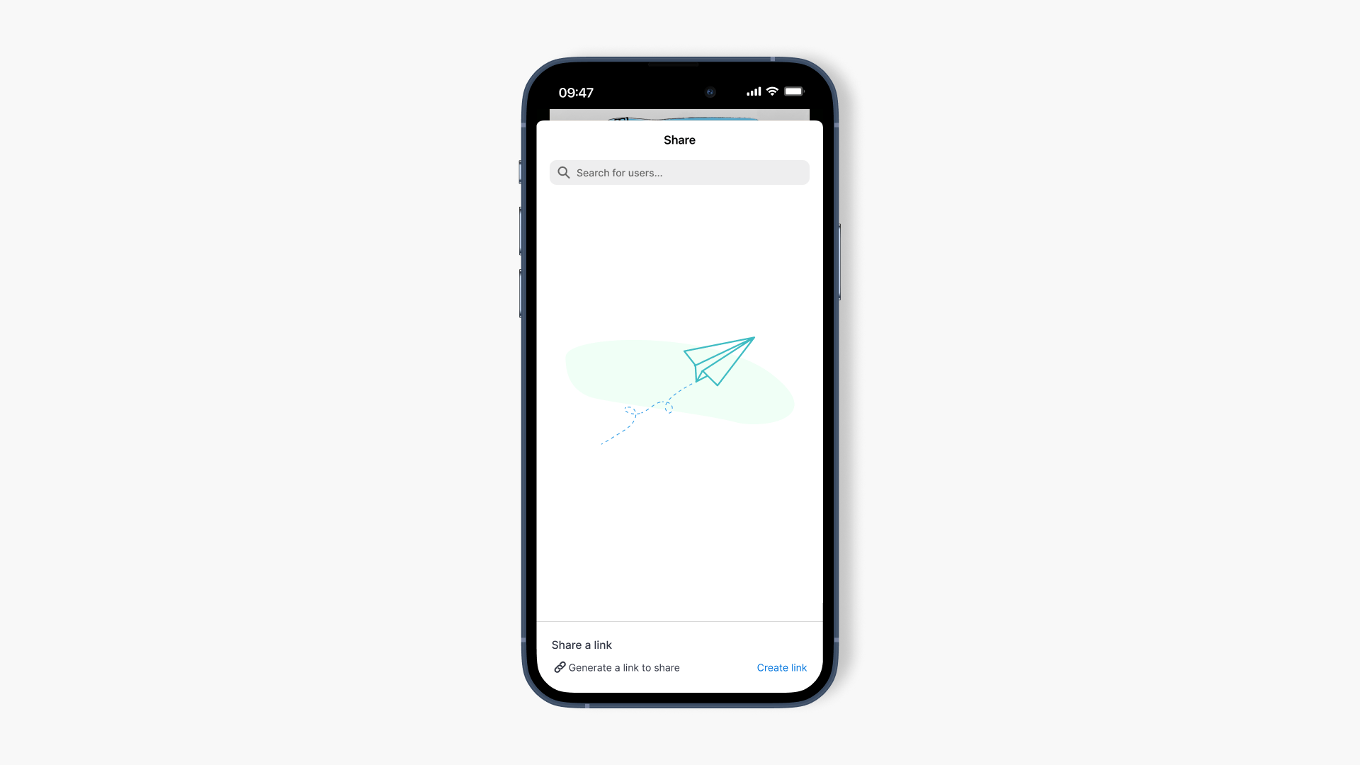 Sharing interface on IOS hero