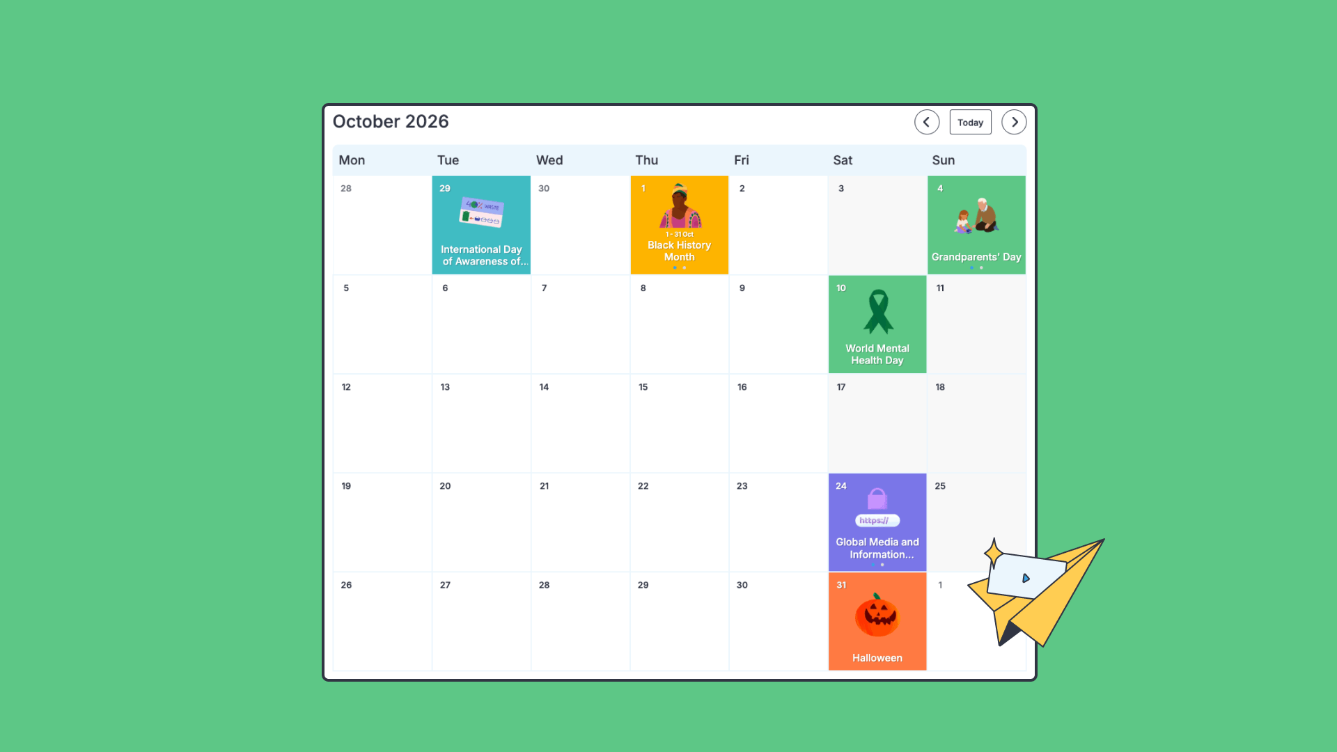UK October Calendar 2026
