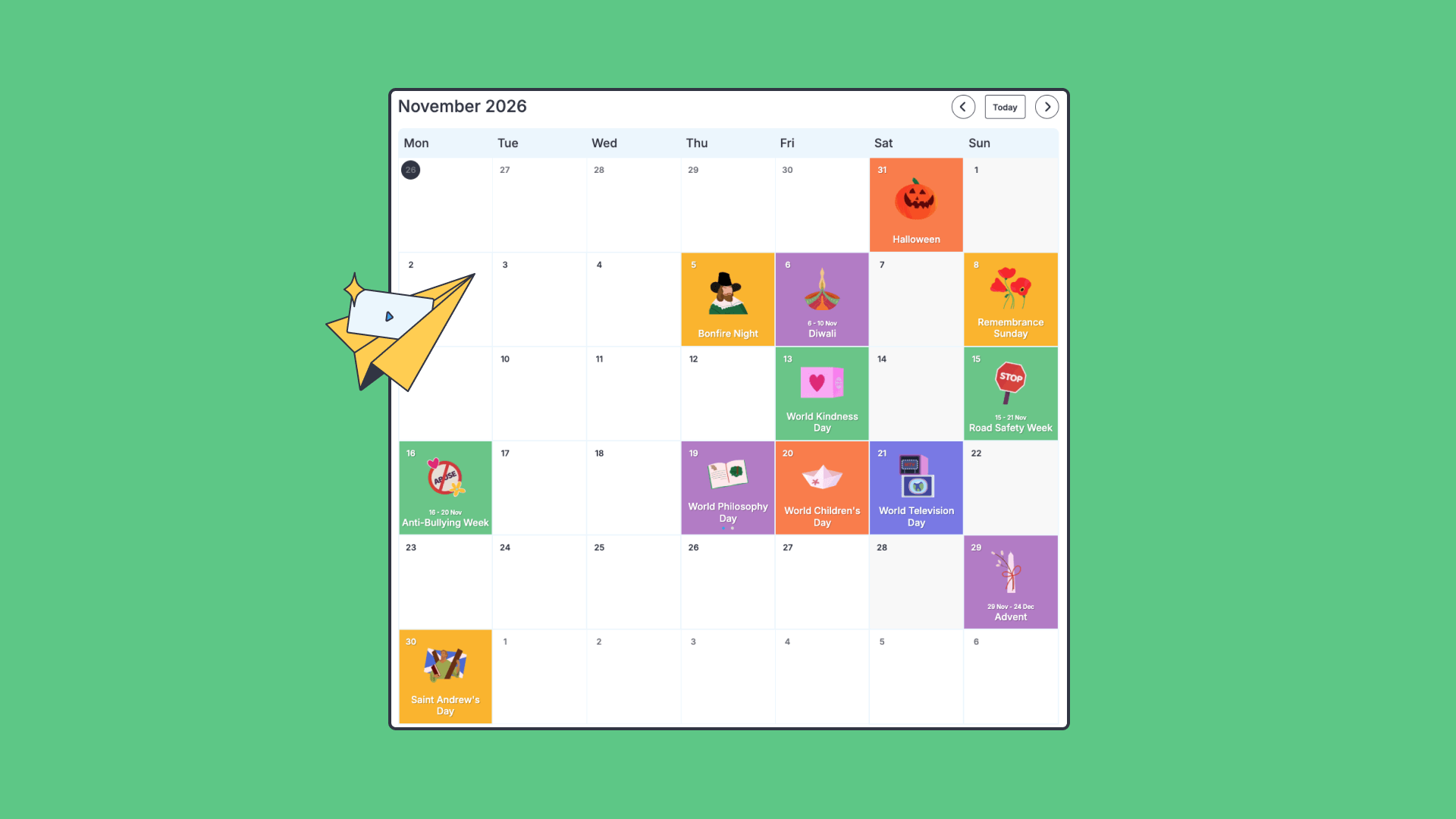 November Calendar 2026
