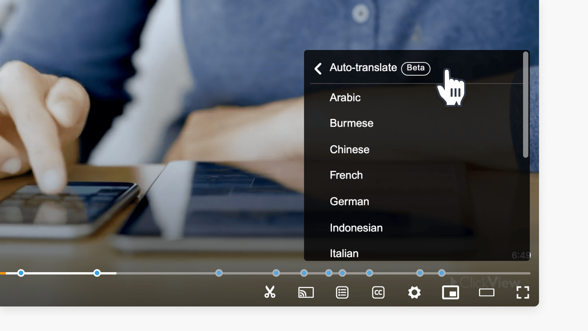 Auto translate tab hero