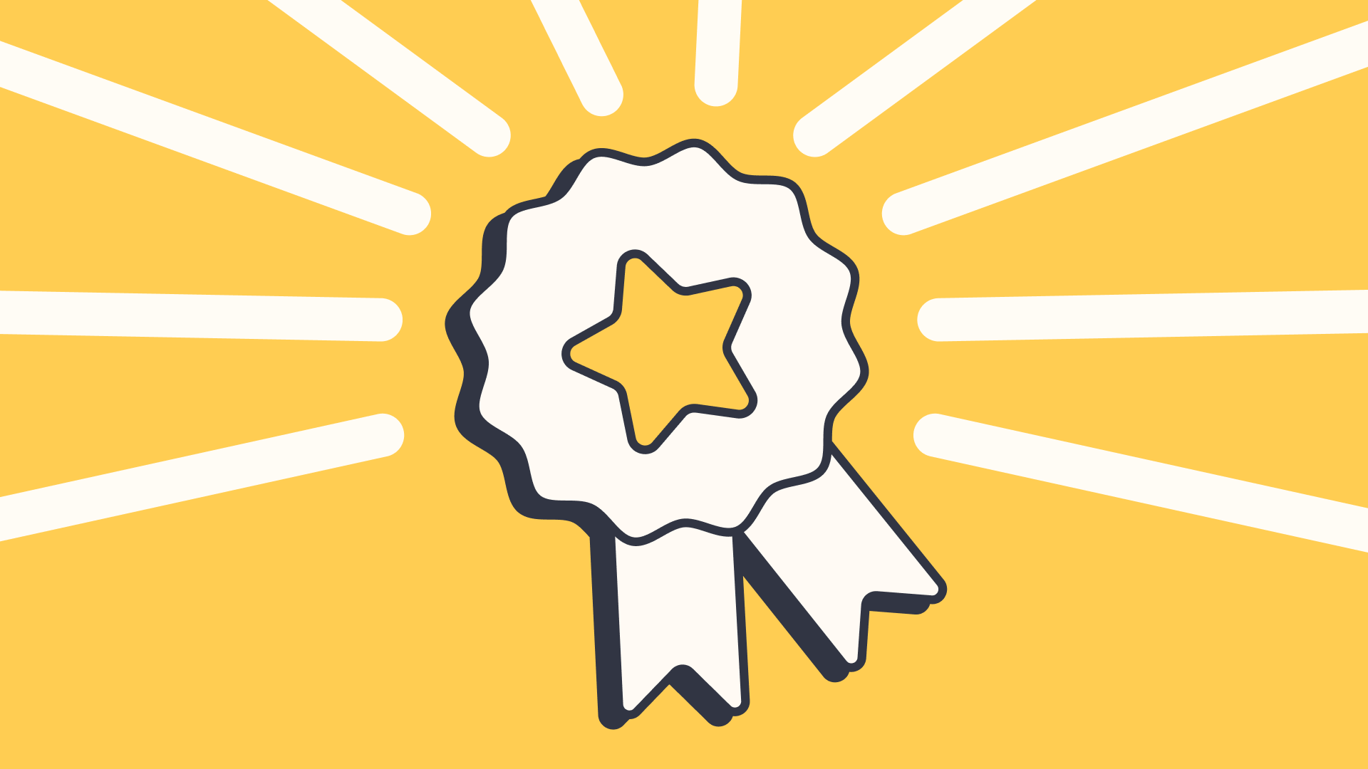 illustration of a badge award in yellow and white