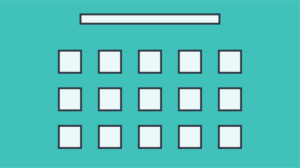 A simple grid view of a classroom seating arrangement on a green background