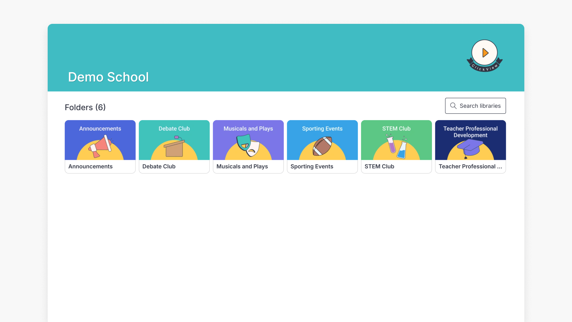 District Library showing folders user interface