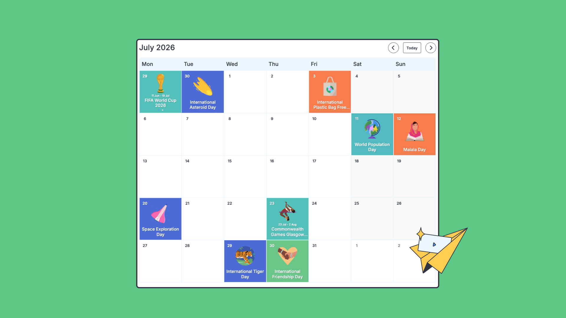July calendar
