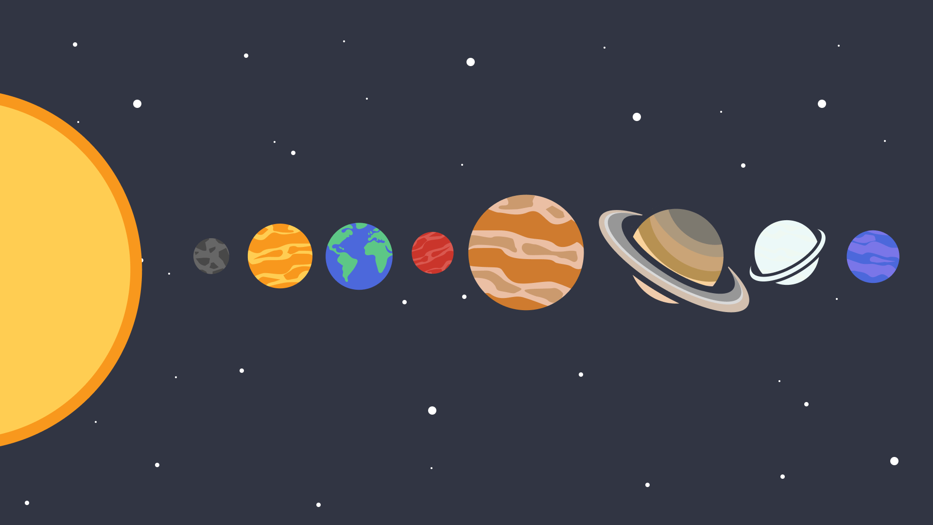 An illustration of the planets of the solar system in space