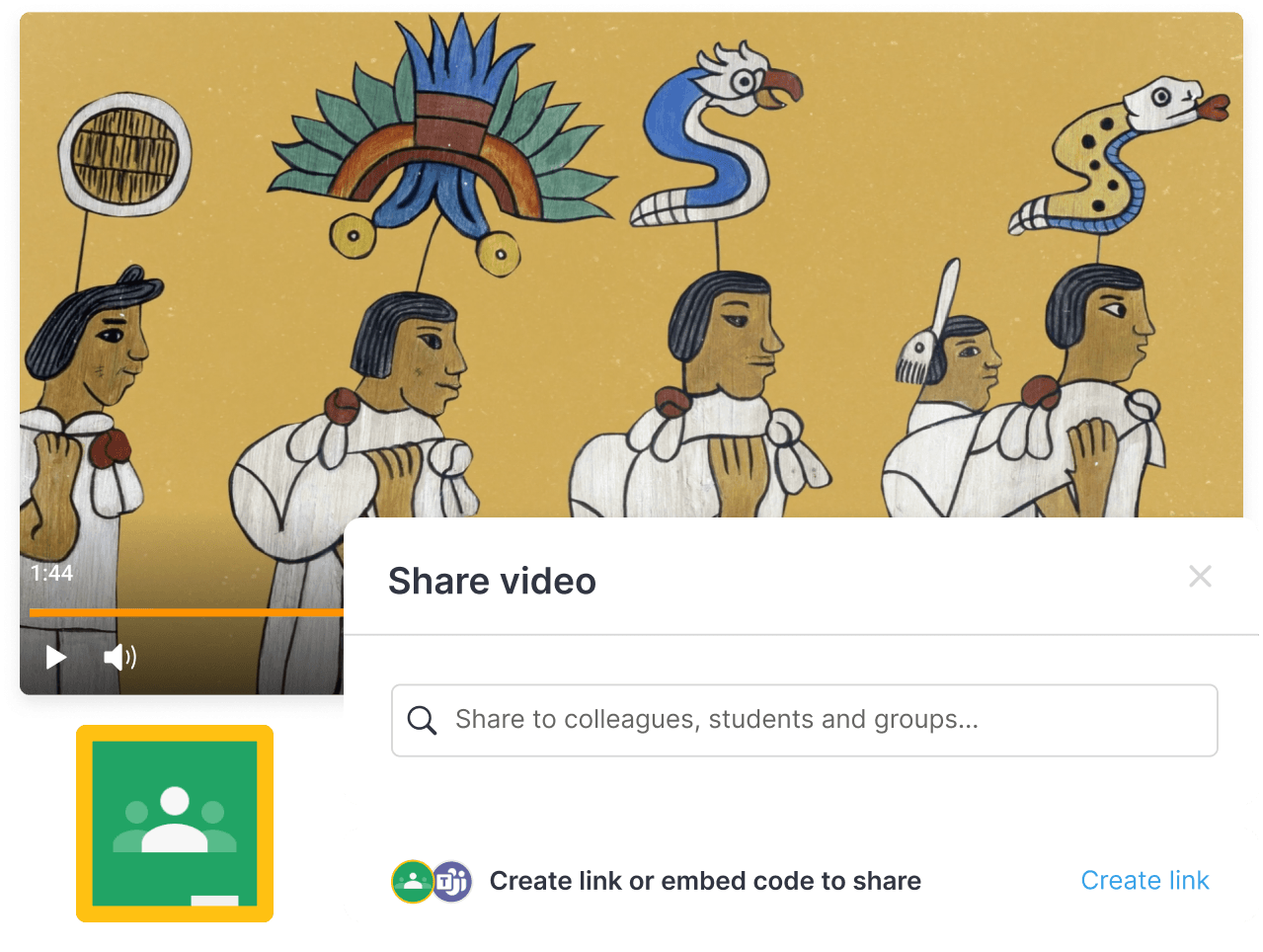 Share link popup