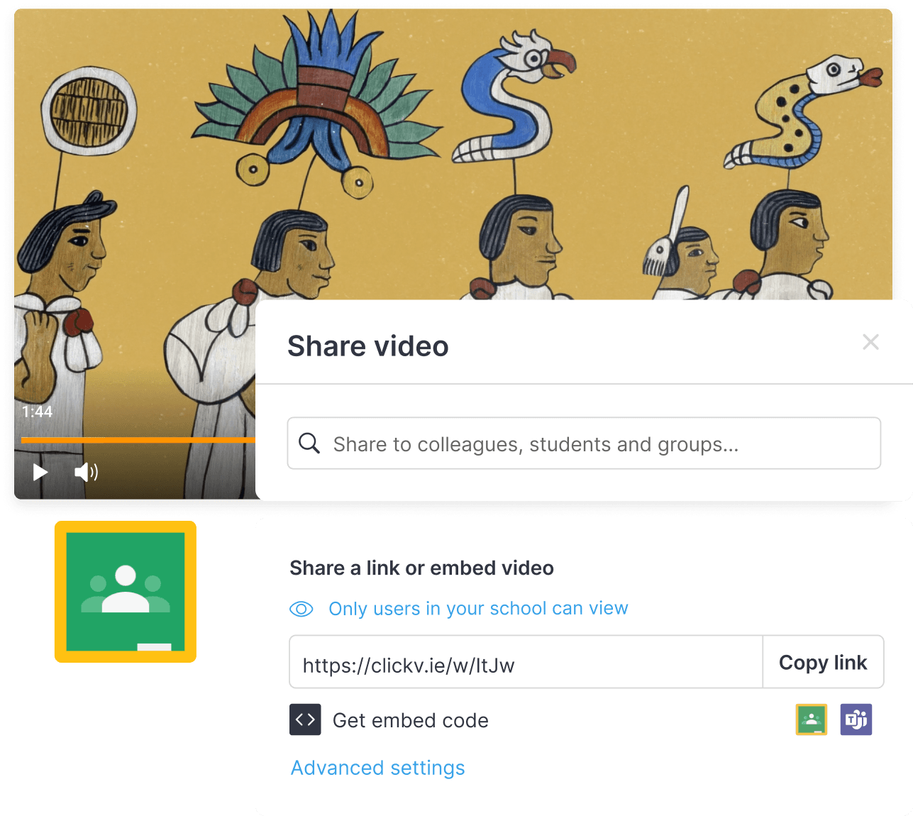 Share link popup