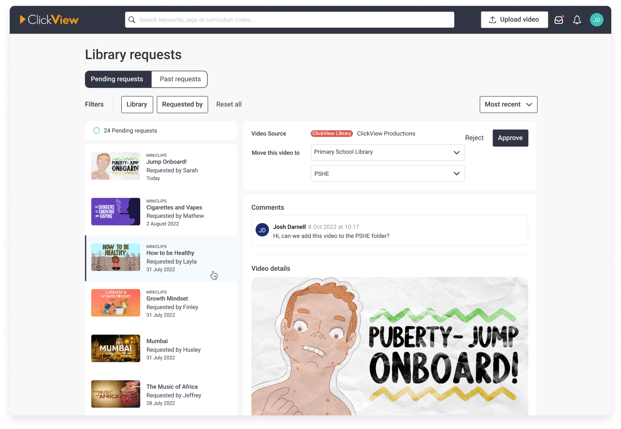 ClickView shared libraries permissions feature