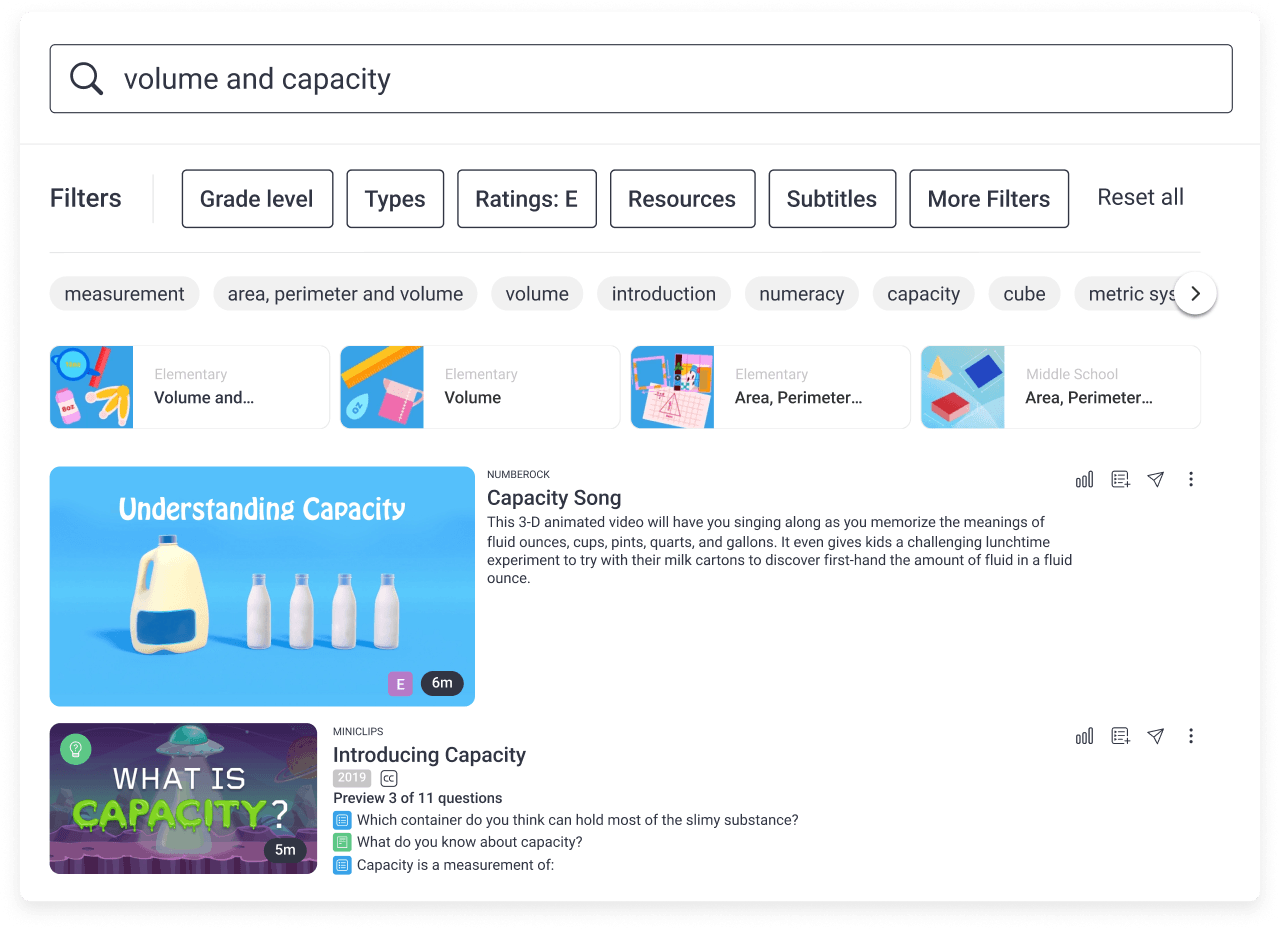 ClickView Search and filter feature