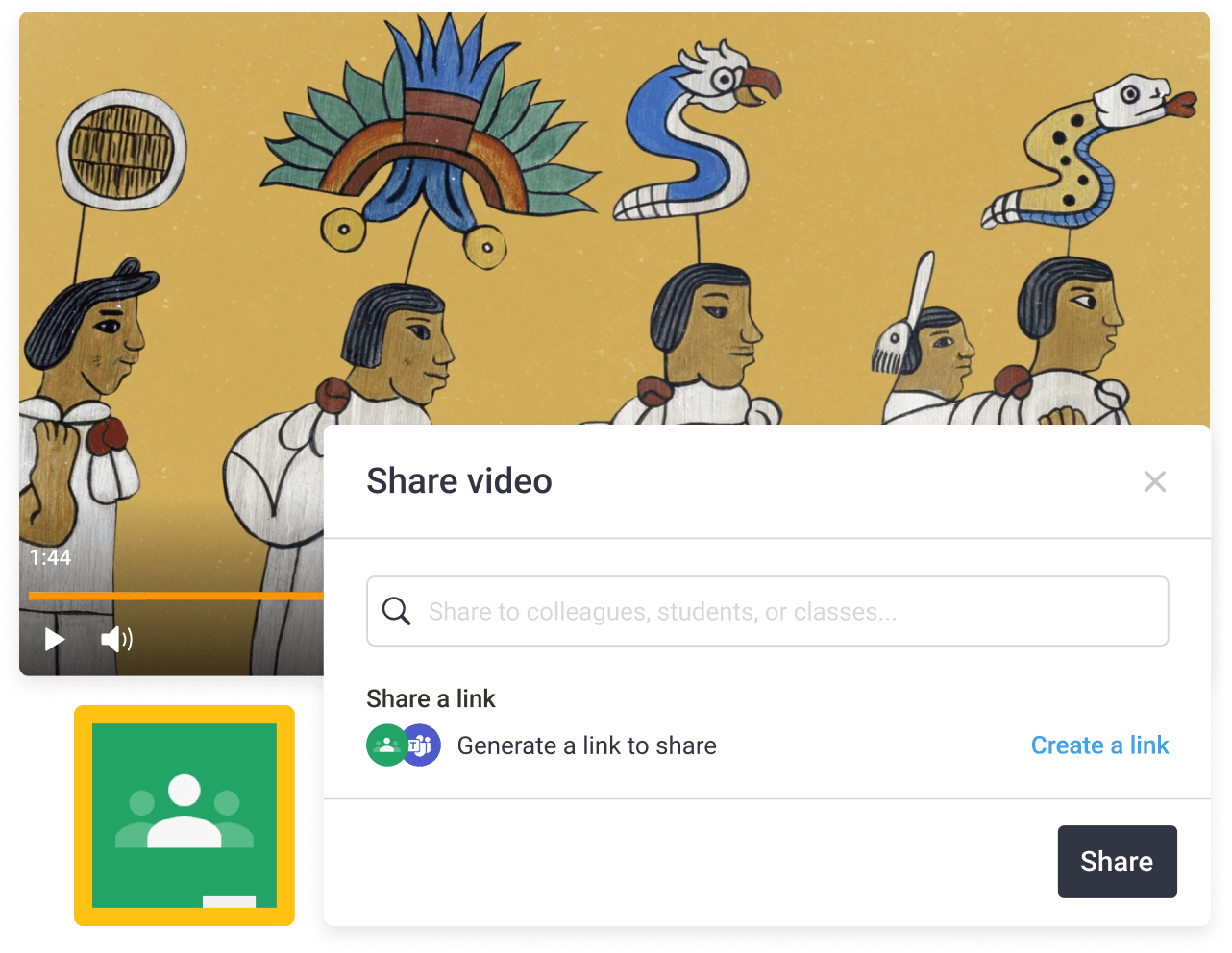 Share link popup