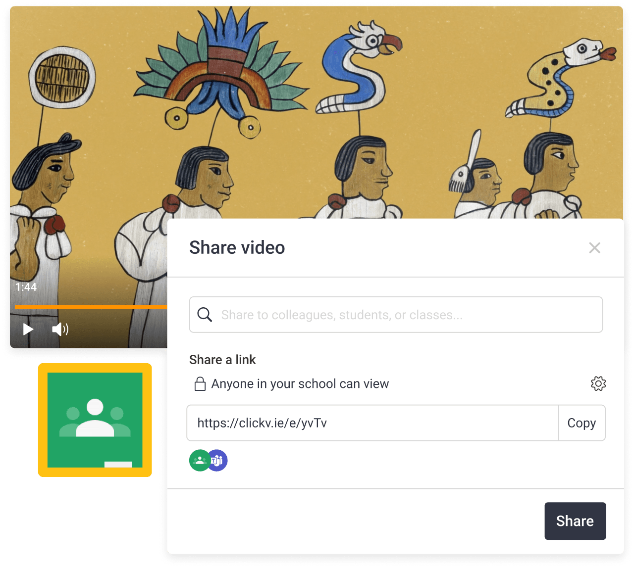 Share link popup