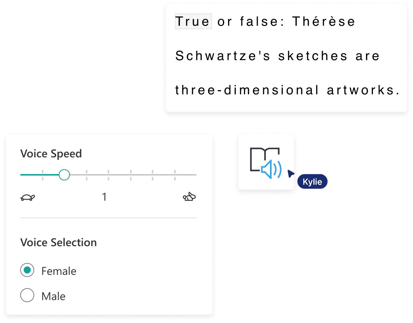 ClickView Immersive reader options