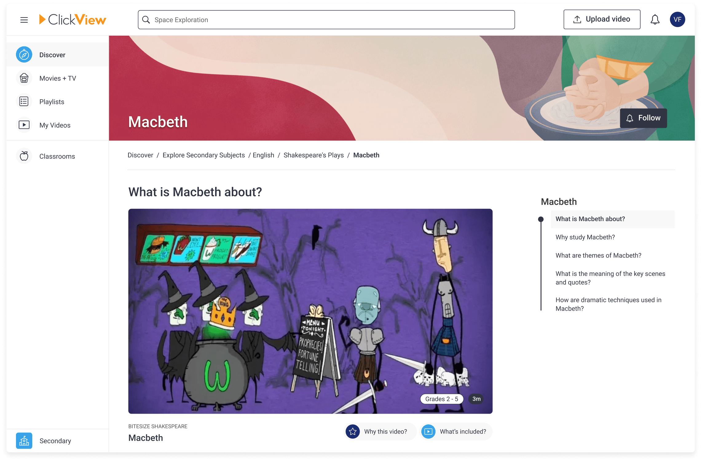 ClickView macbeth topic