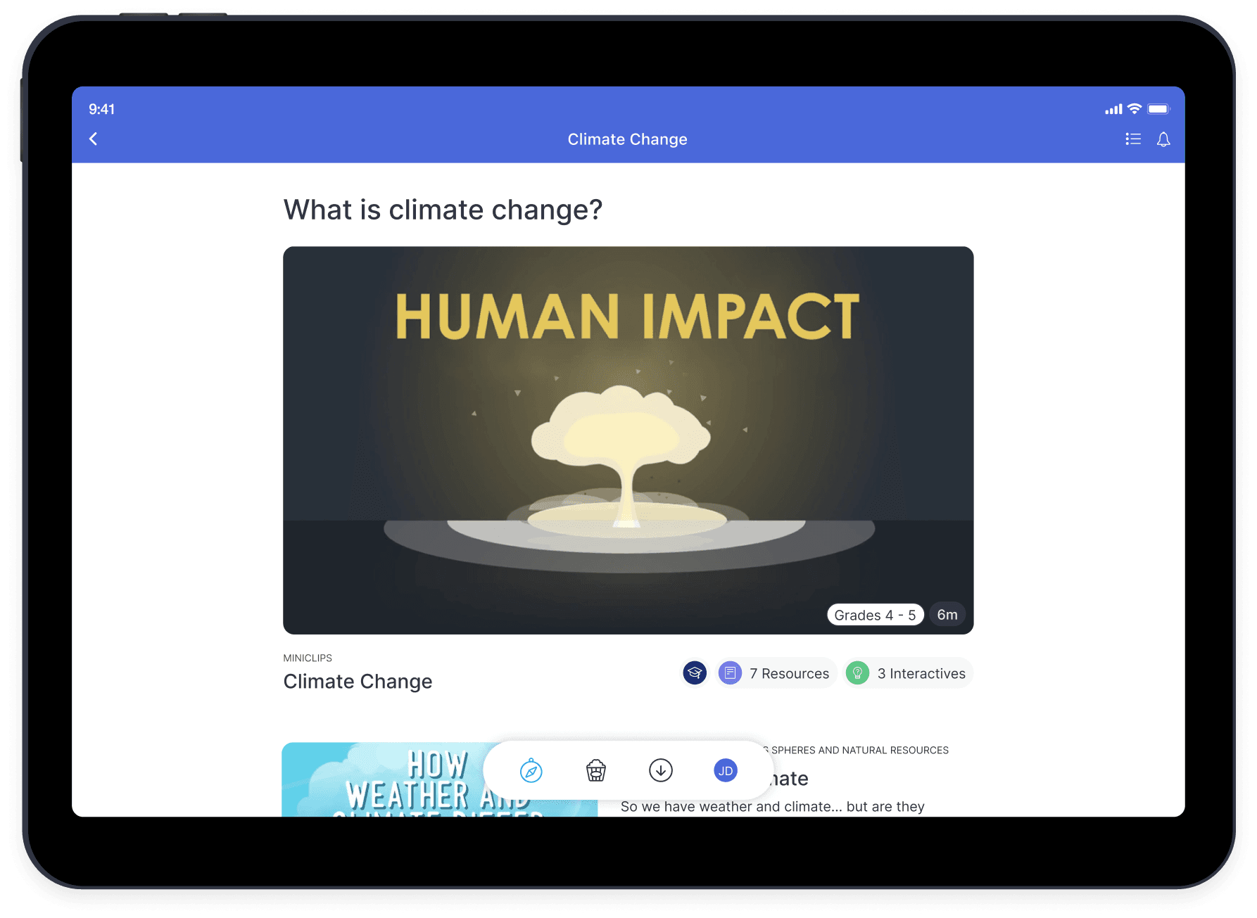 ClickView on tablet