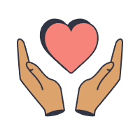 Hands holding a heart