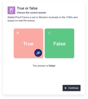 True or false interactive slide in