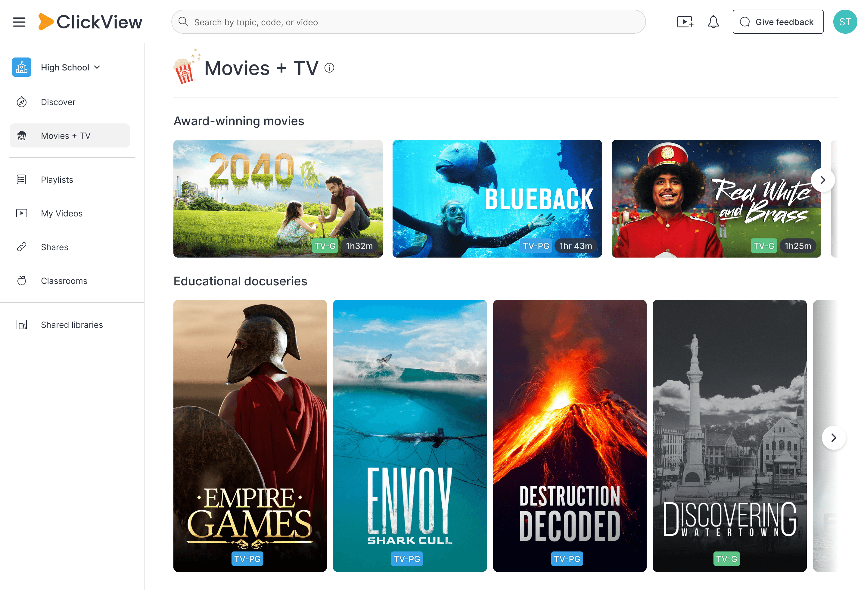 Movies and Tv dashboard