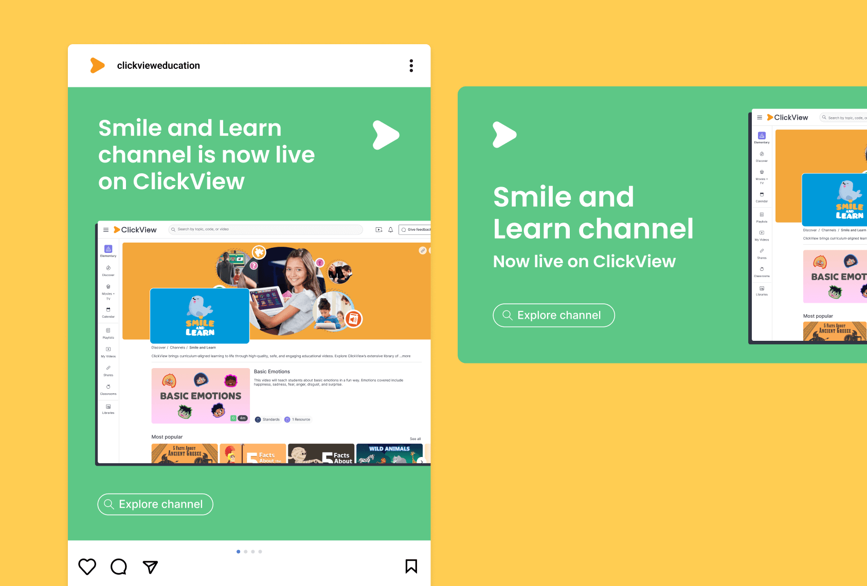ClickView social media promotion for partner channels