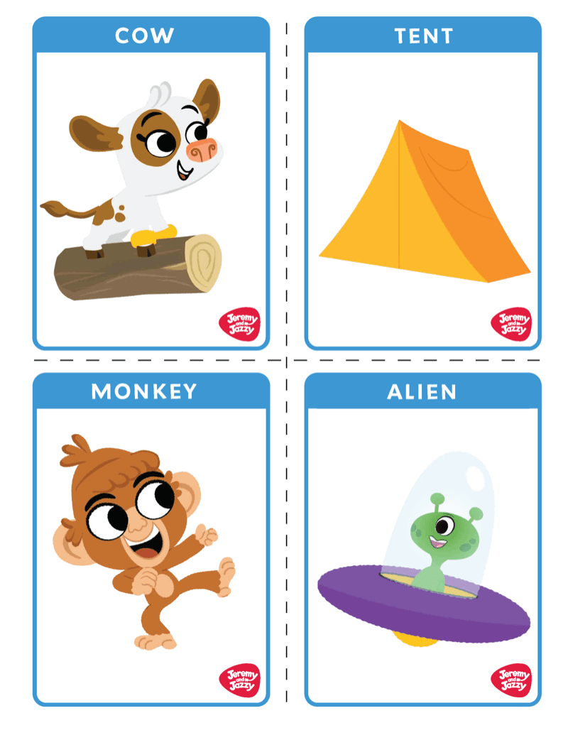 Jeremy and Jazzy picture flashcards