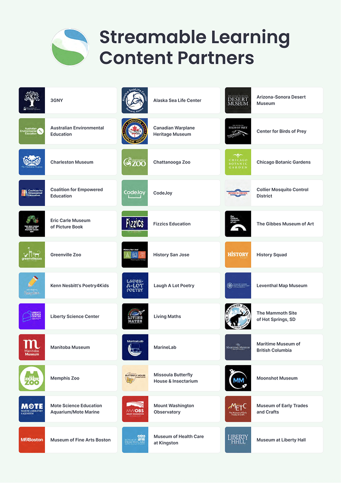 Streamable Learning content partners