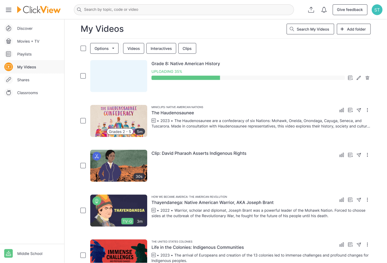 Upload and share feature