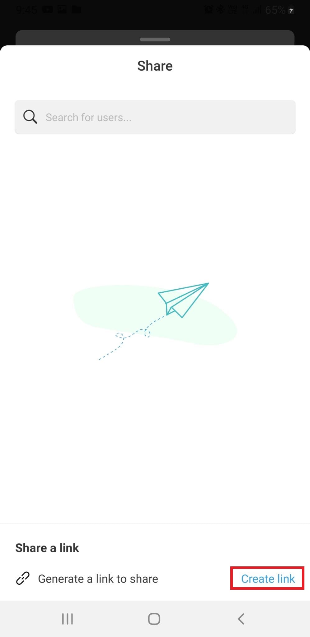 Step: Create share link