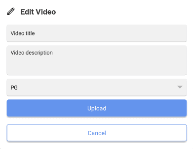 Video details upload screenshot