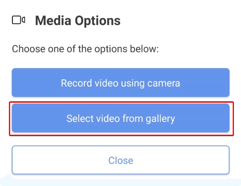 Select from gallery screenshot