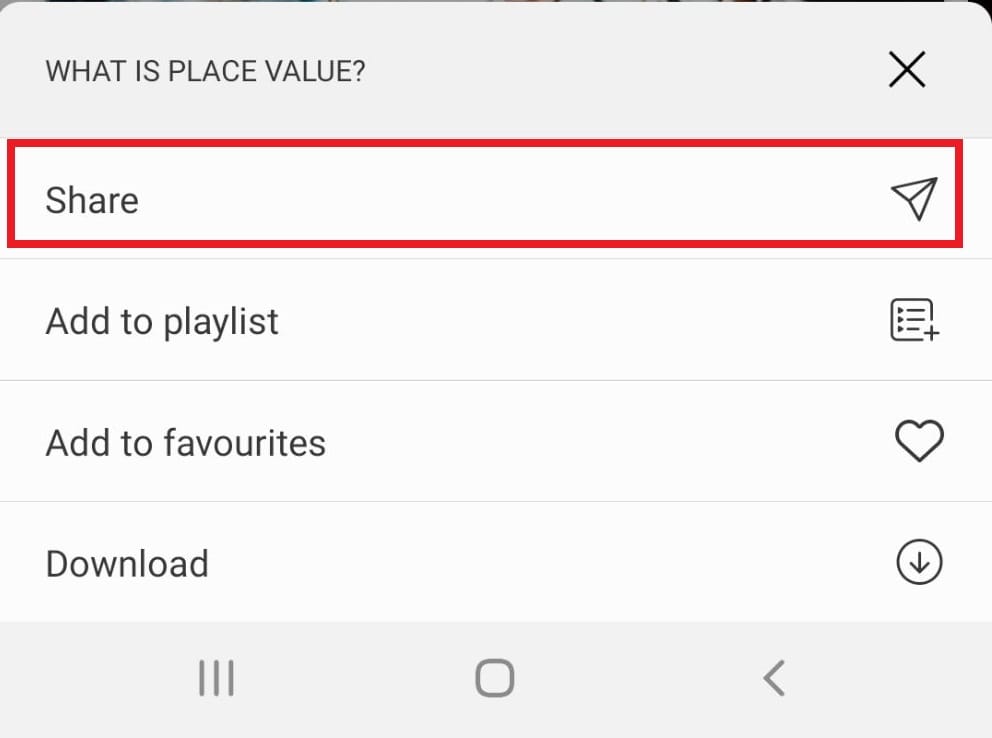 Step: Select Share option