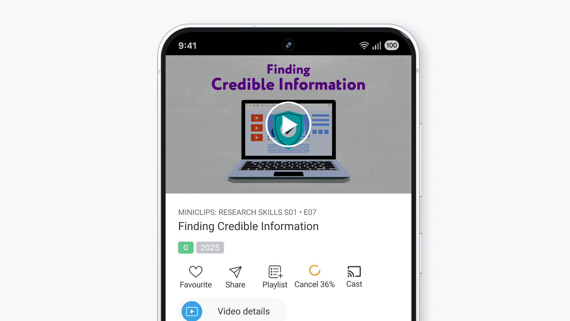 Video player interface downloading