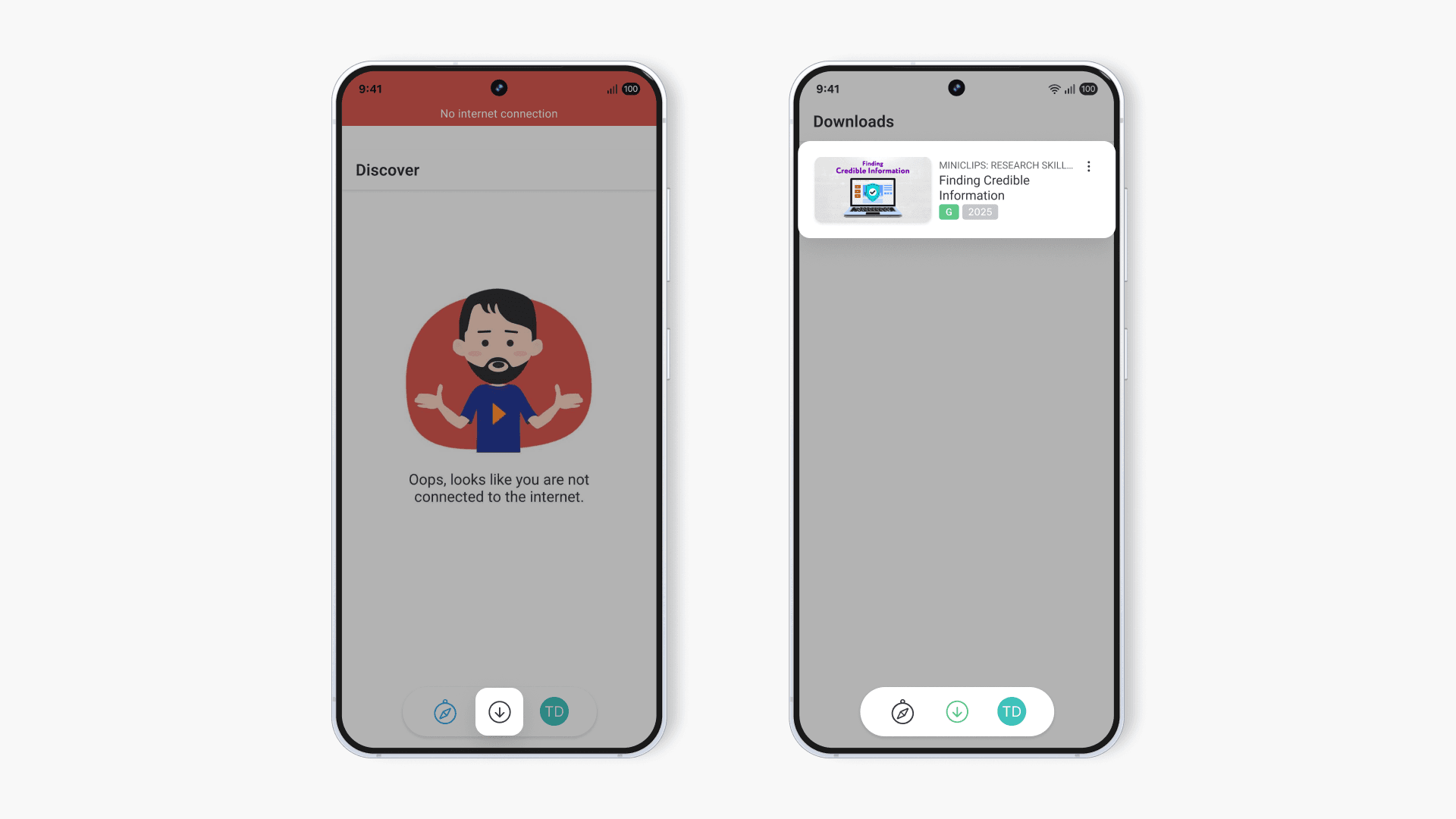 Download icon and video in downloads