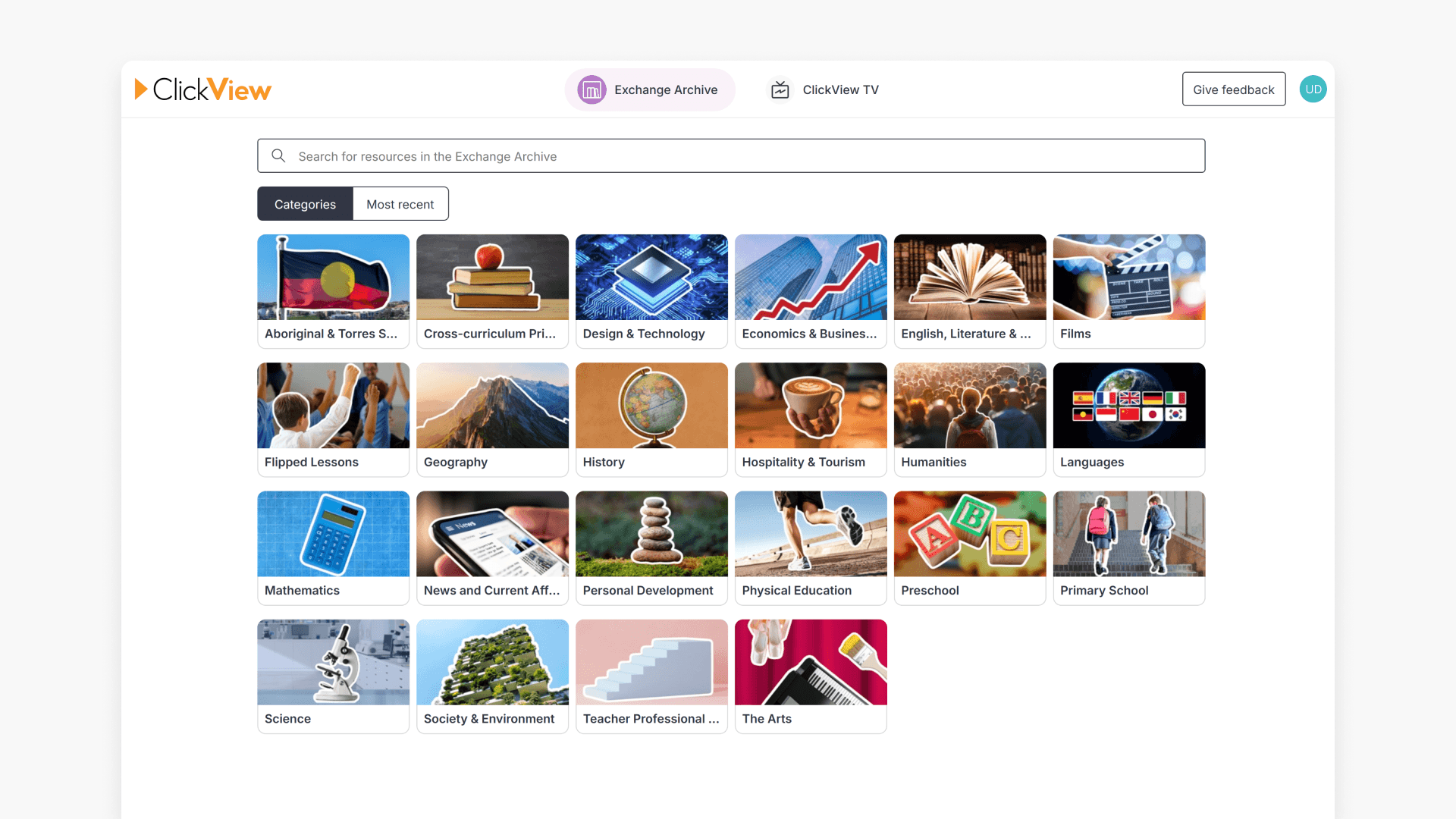 Exchange archive homepage