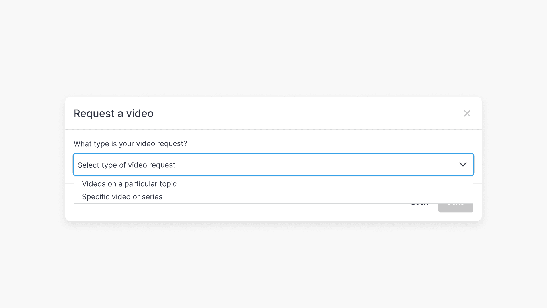 Type of video request