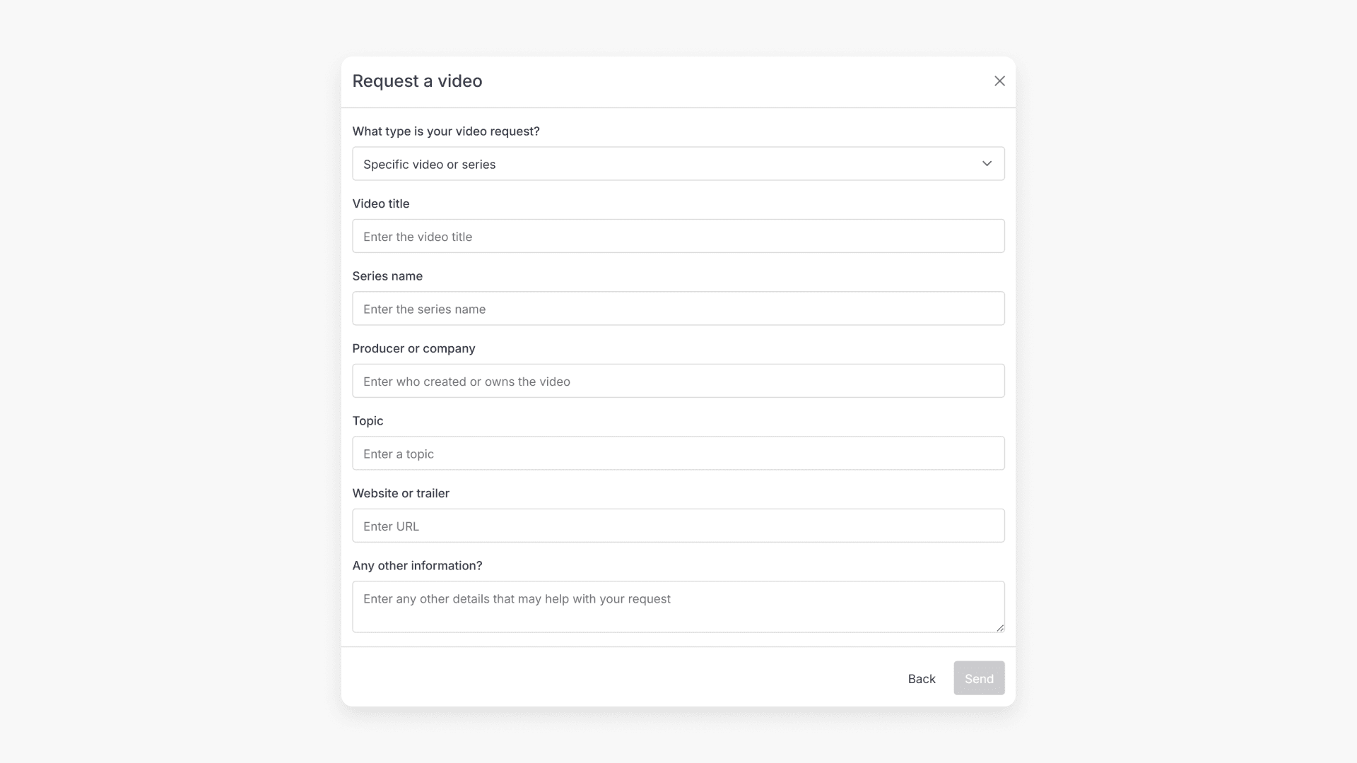 Information of video request