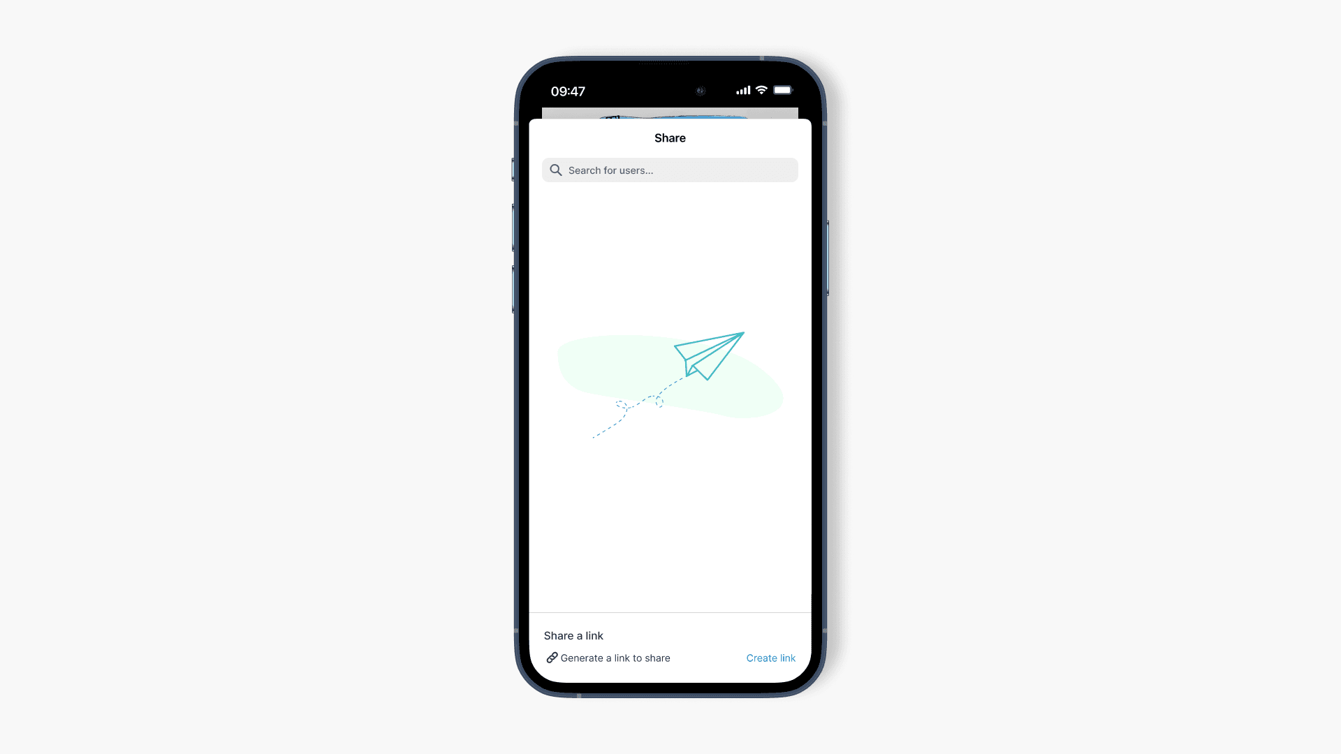 Share a link interface IOS