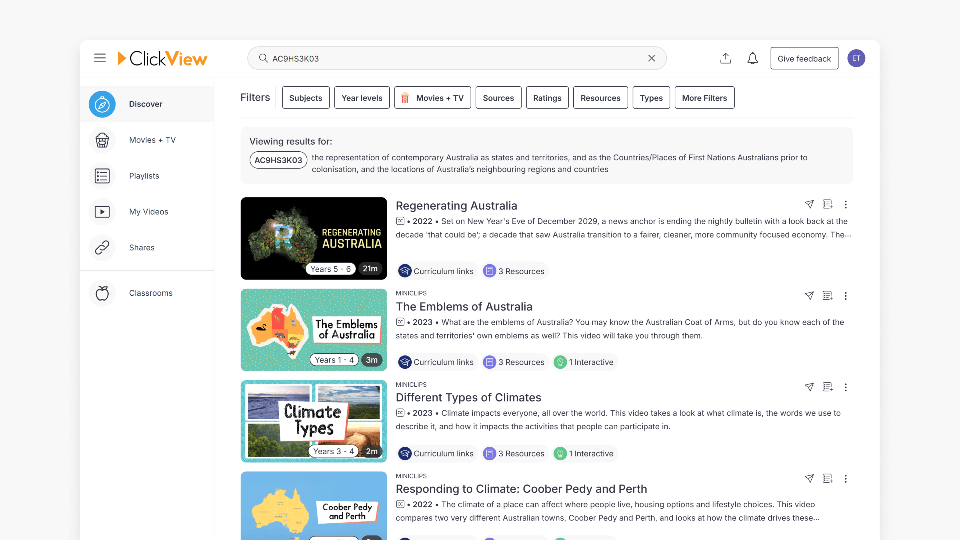 Filtering your search results