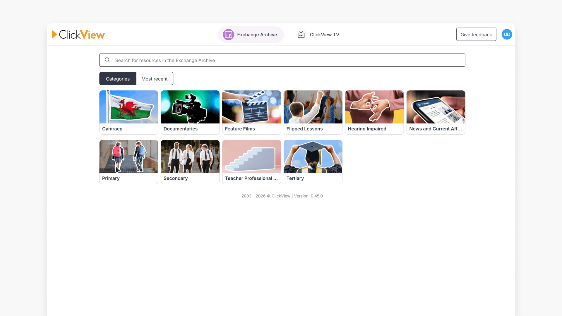 Exchange archive home page