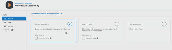 Copy permissions option