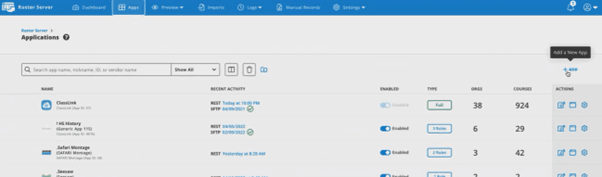 Apps and +ADD interface