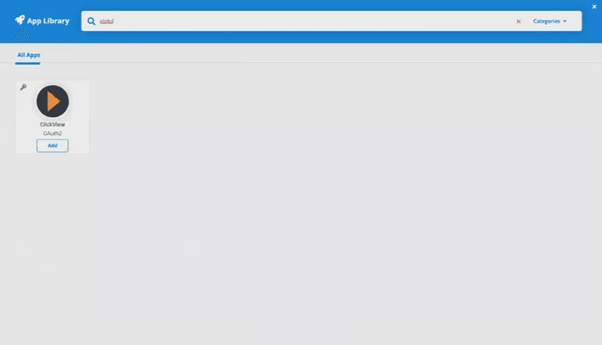 Search and add ClickView app